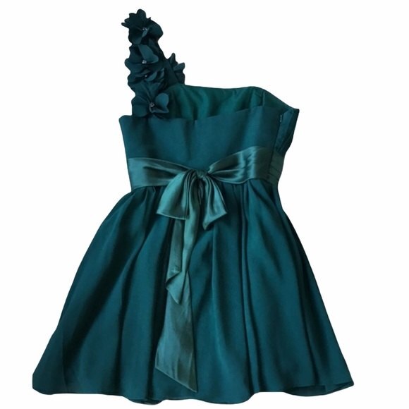 JJ’S House Short Mini Dress Teal Green Size 4 - Picture 4 of 6